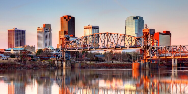 Little Rock, Arkansas Skyline at Sunset