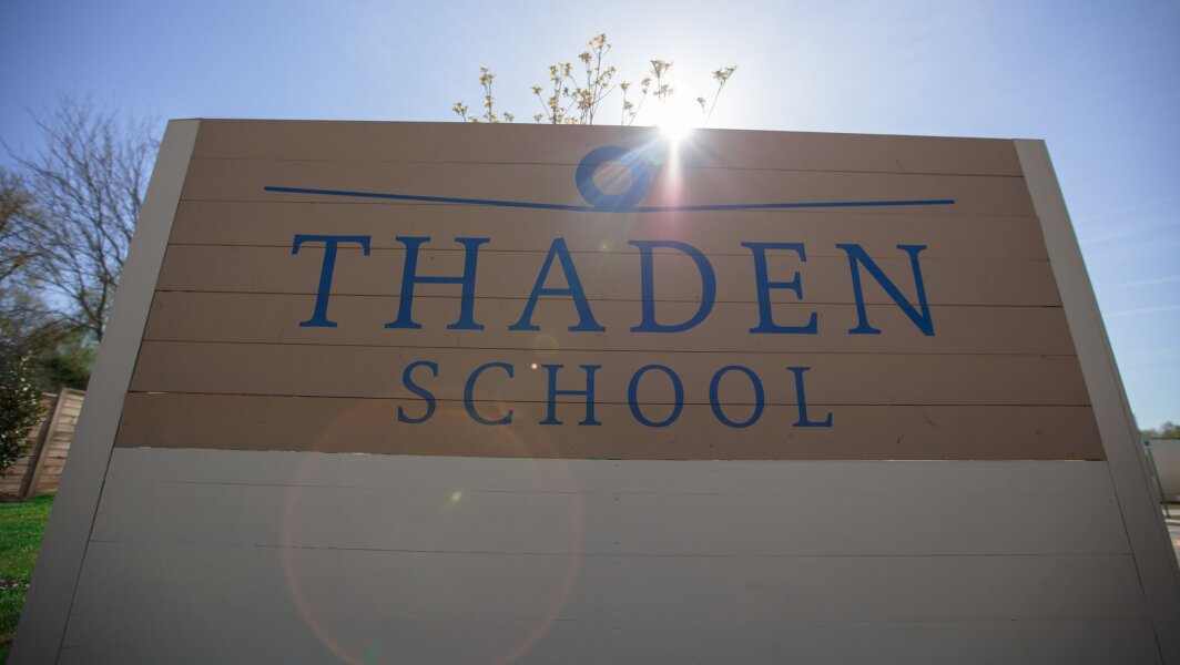 Thaden School sign