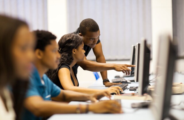 Older Students Learning at Computers