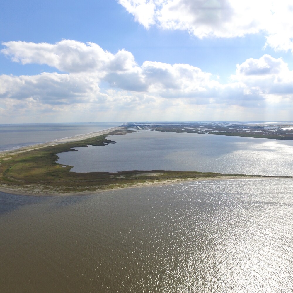 Low-lying barrier island in Louisiana