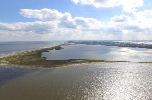 Low-lying barrier island in Louisiana