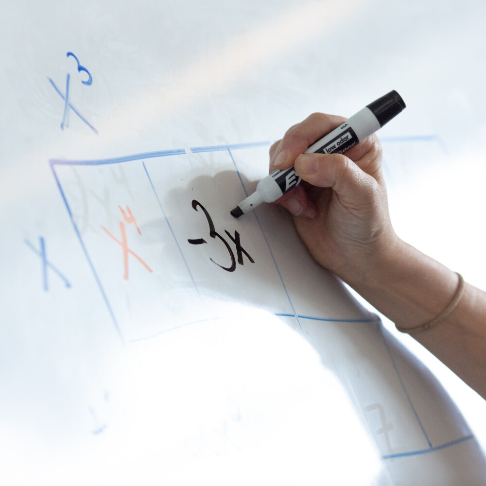 Close-up of math lesson