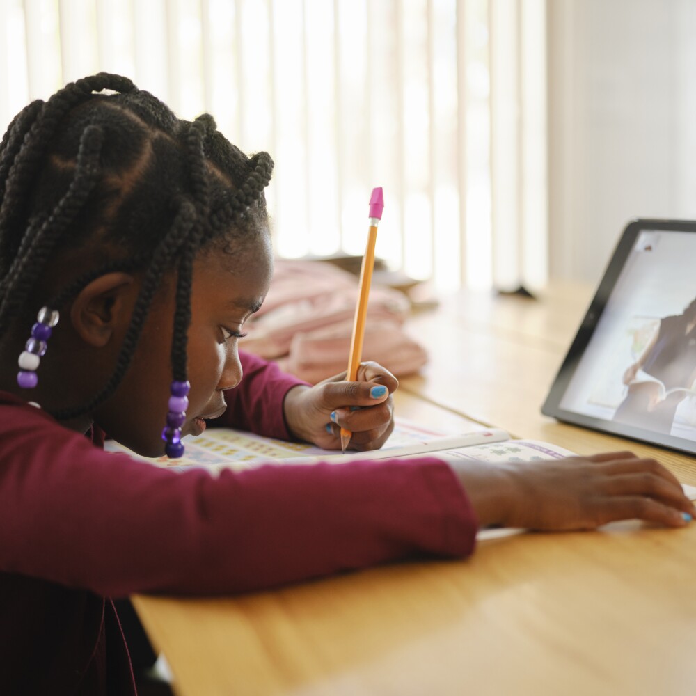 Online learning stock photo