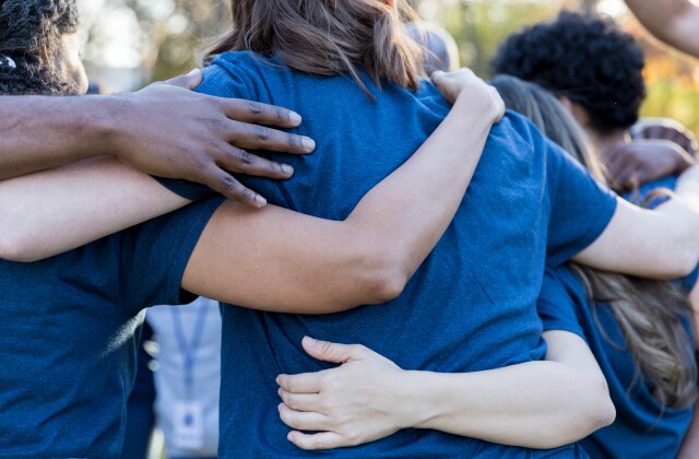 Friends Arms Around Each Other