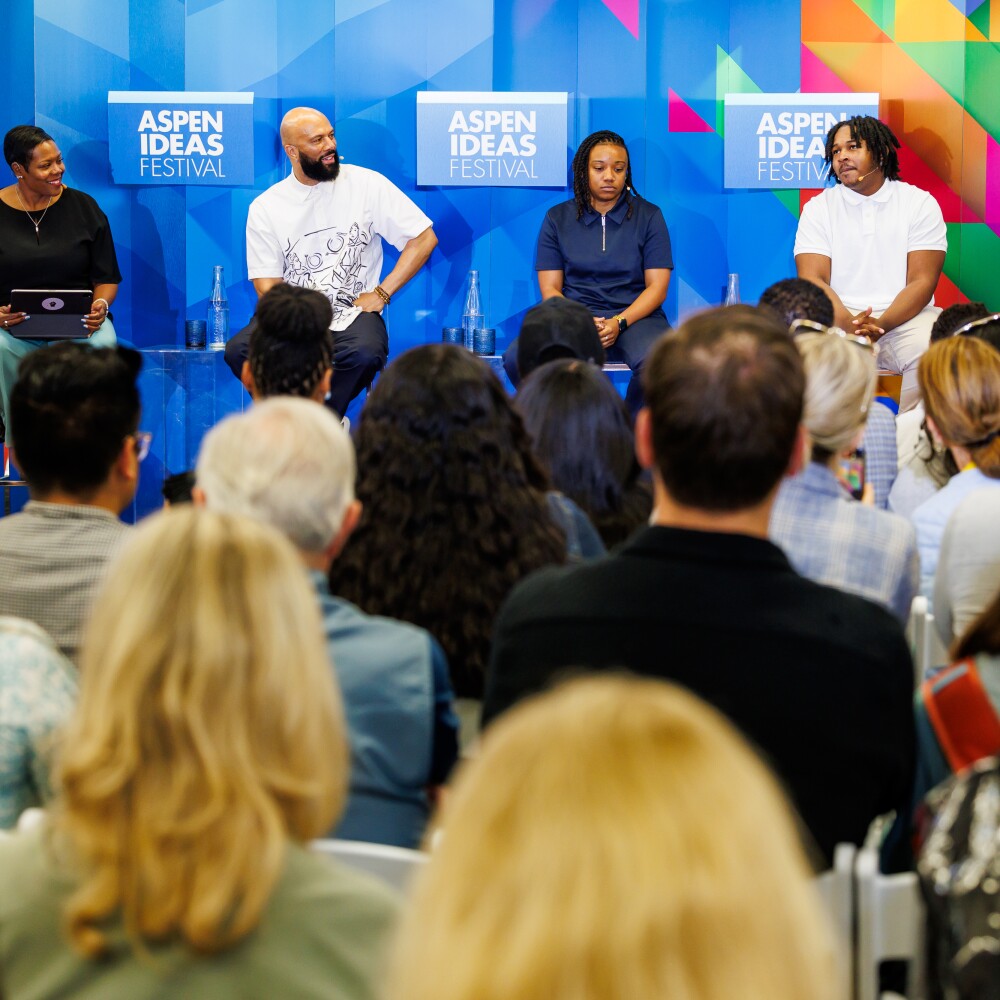 Rashan Williams speaks on a panel at the Aspen Ideas Festival