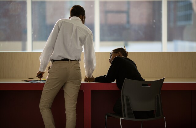 High School Students Studying