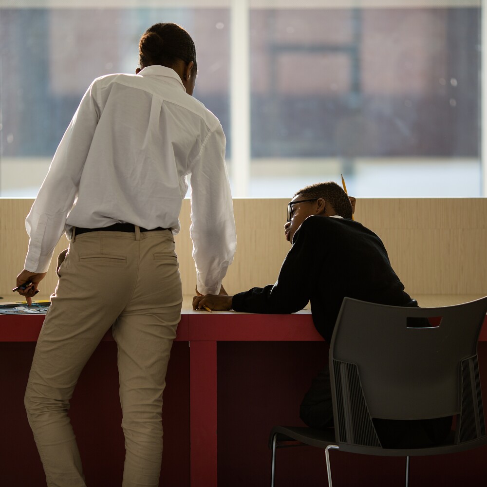 High School Students Studying