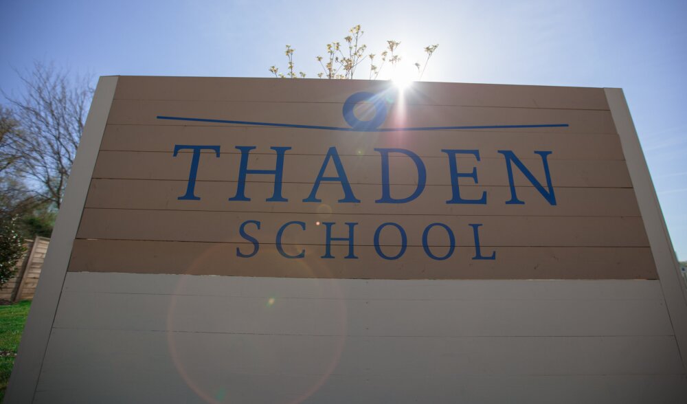 Thaden School sign