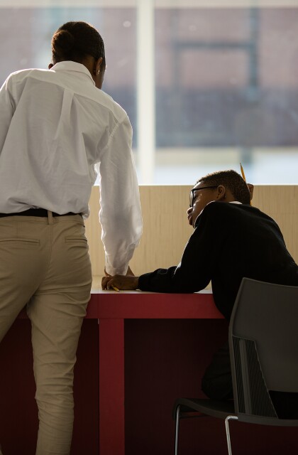 High School Students Studying