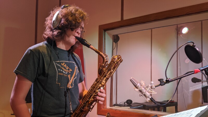 NWA Jazz Allstars Rehearsal saxophone