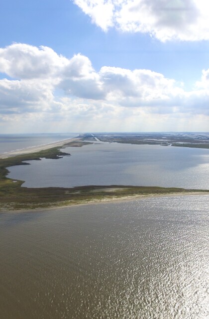 Low-lying barrier island in Louisiana