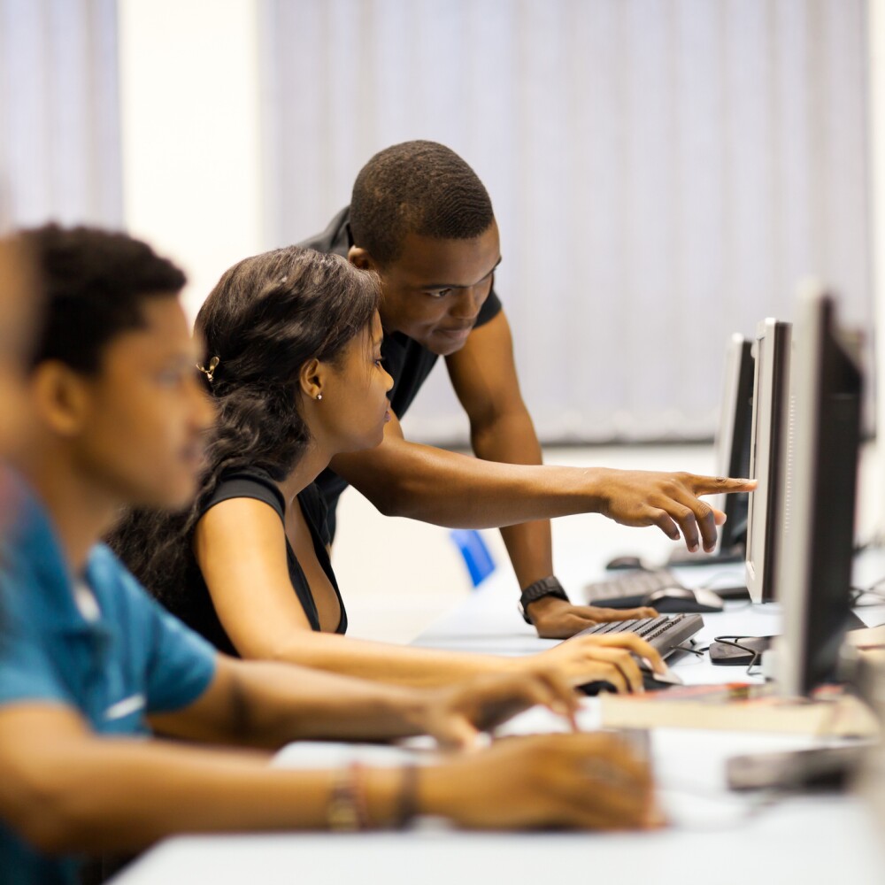 Older Students Learning at Computers