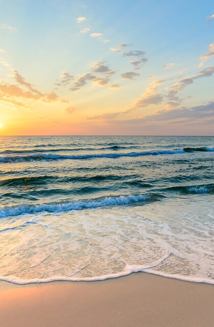 Sunset on Ocean stock