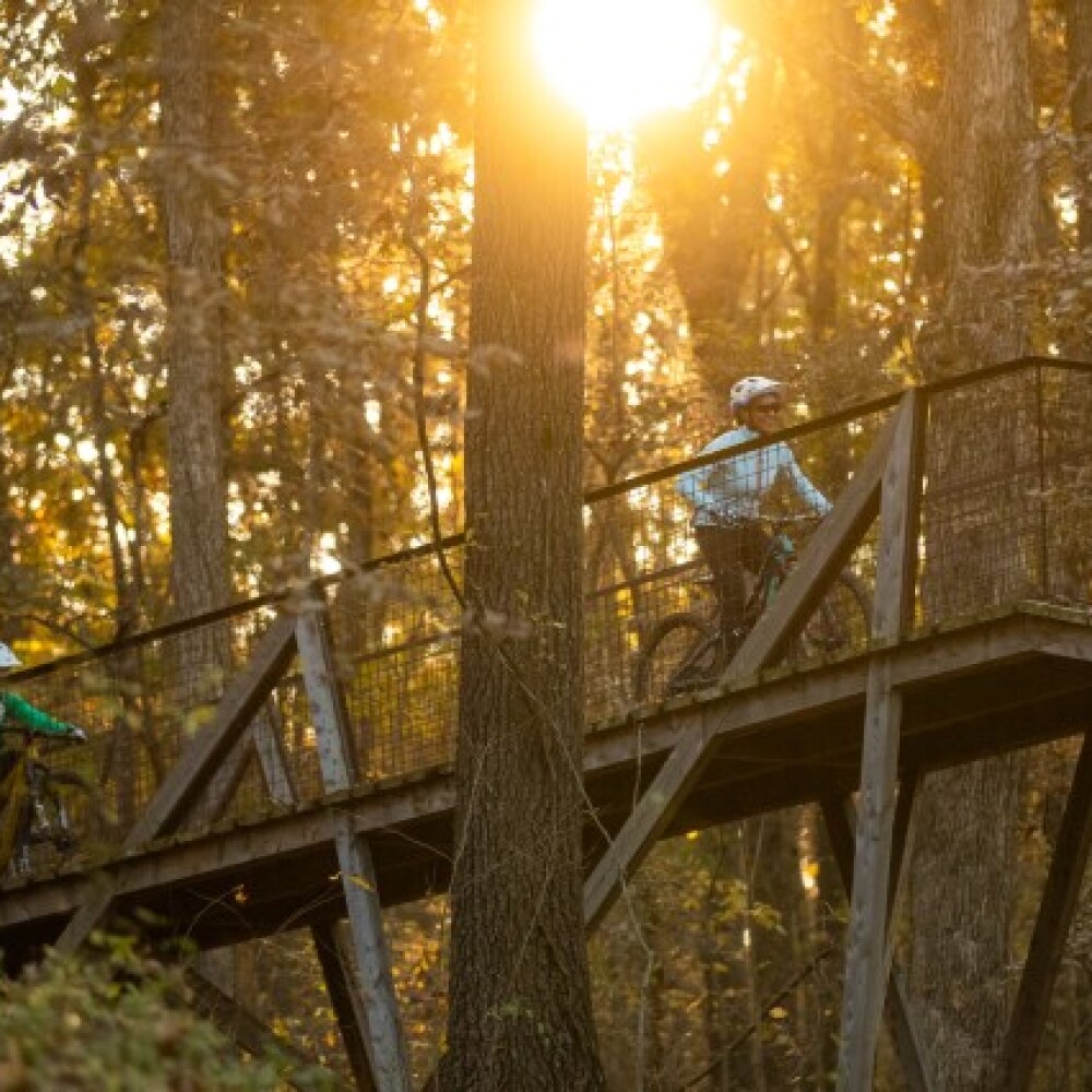 NWA Trails. Kim Seay. Bridge biking