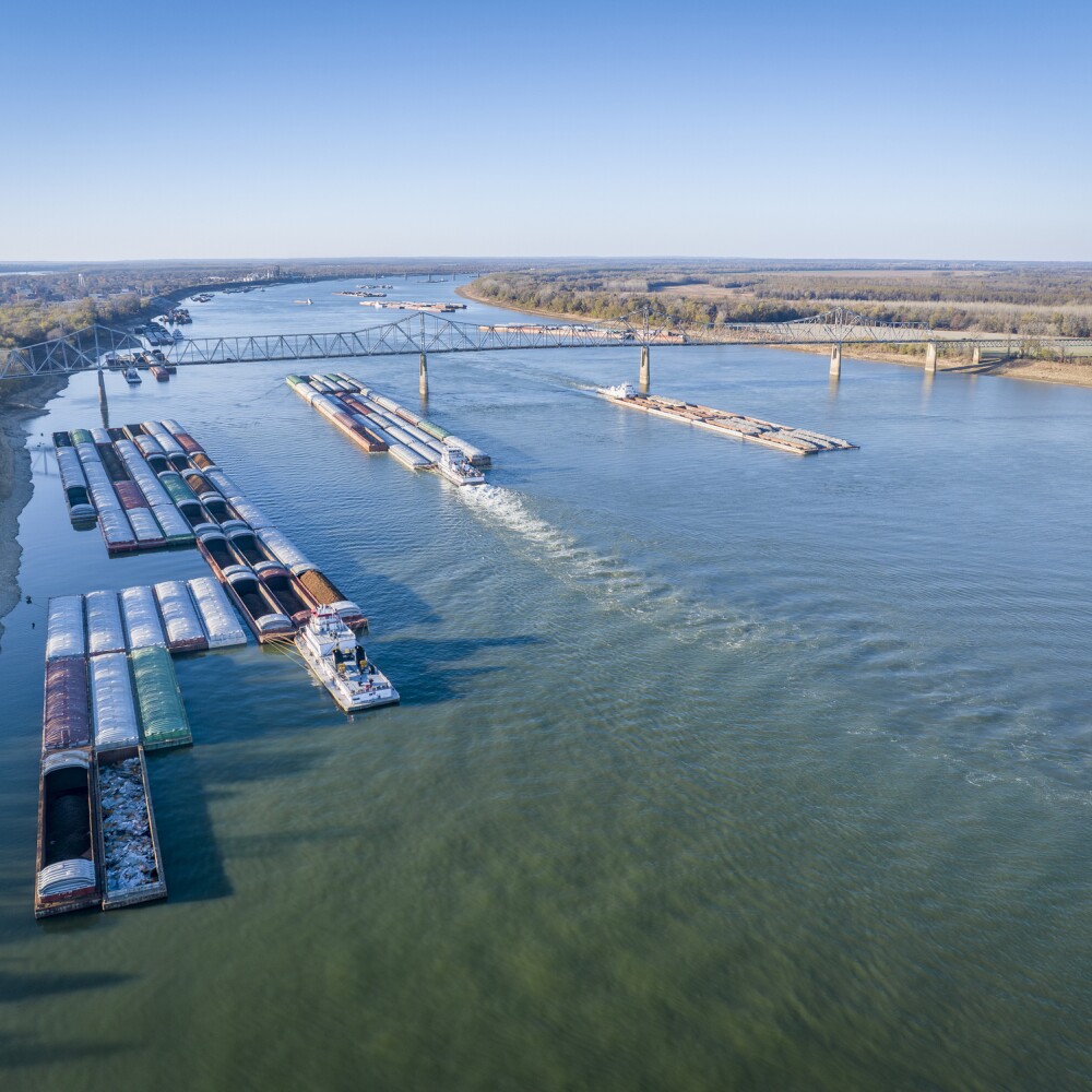 Mississippi River barges
