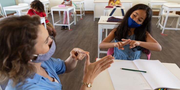 Student and Teacher sign language