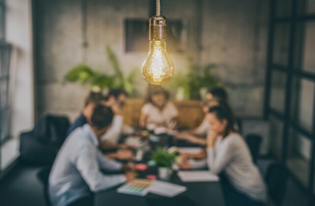 Collaboration stock photo. light bulb